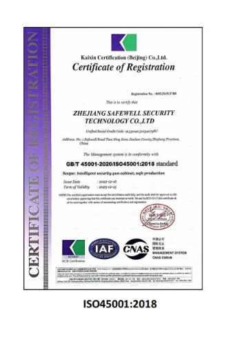 ISO 45001 occupational health and safety certification