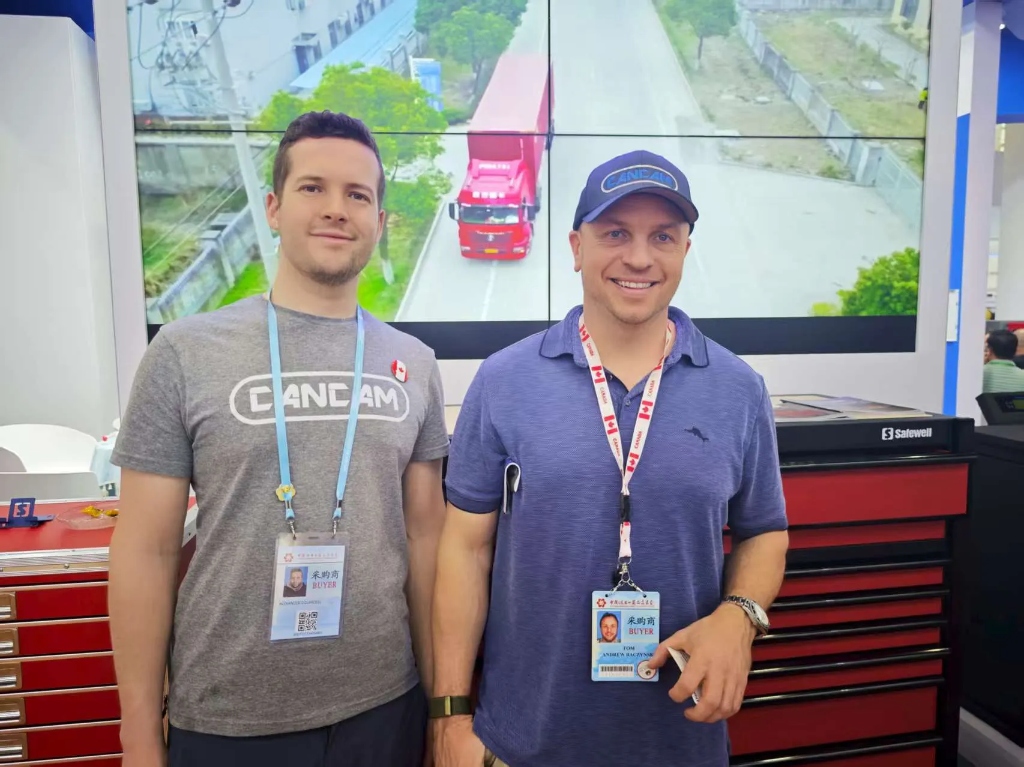 Industrial tool cabinet display at exhibition